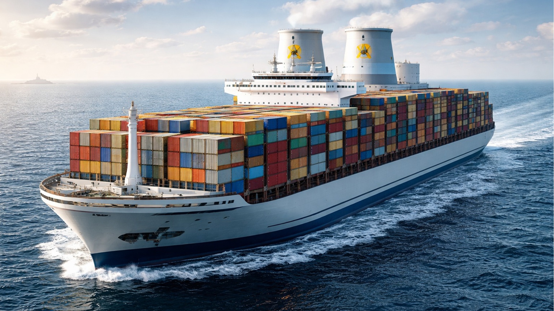 Projeto da HD Hyundai e ABS busca criar navio porta-contentores nuclear de 16.000 TEUs para transporte marítimo global.