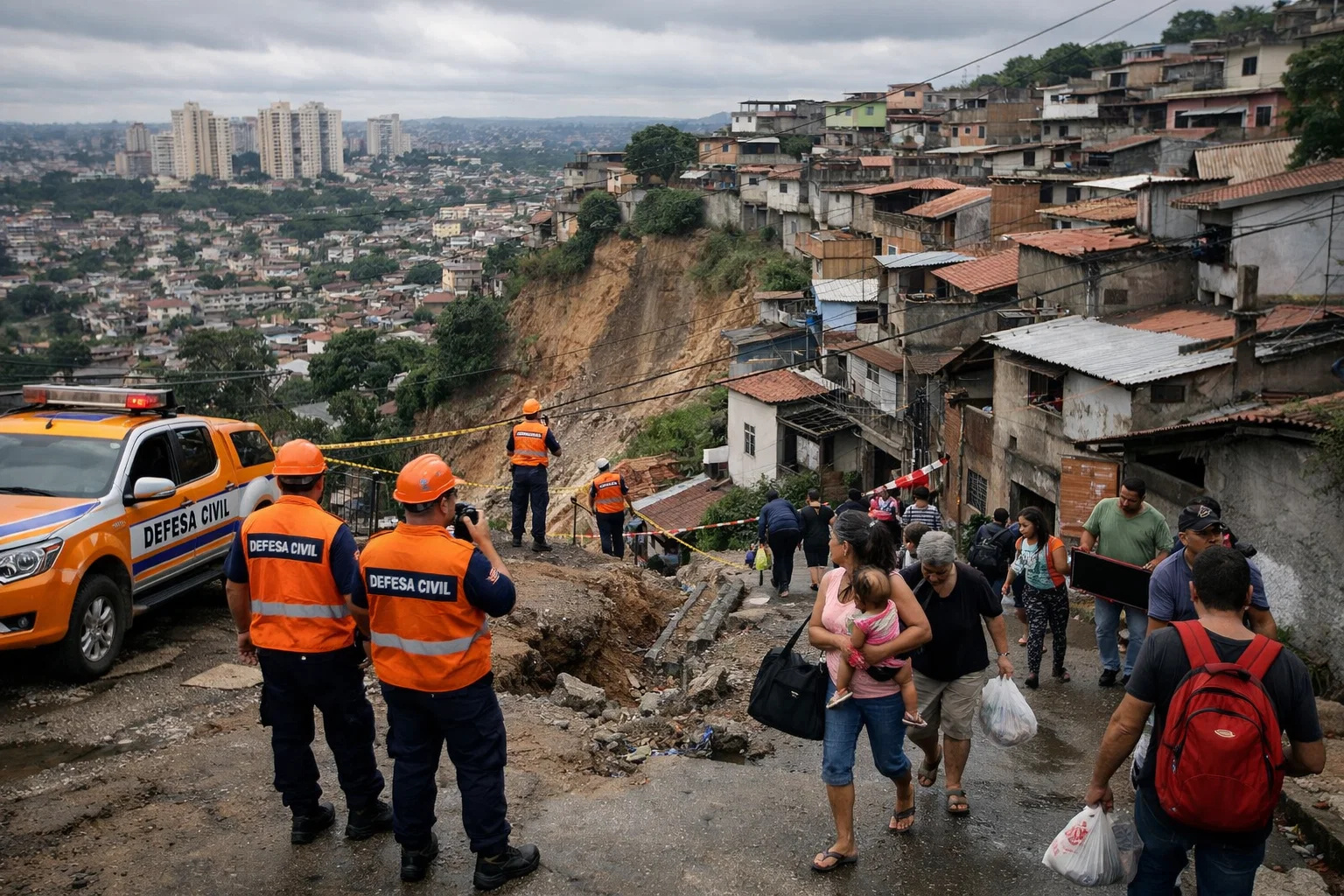 alerta da Defesa Civil orienta evacuação preventiva em ruas de Juiz de Fora