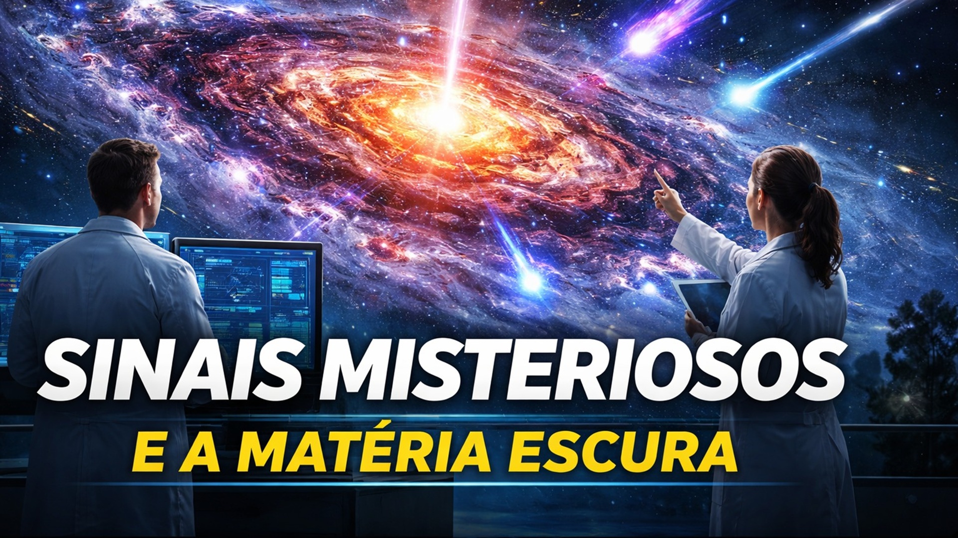 Estudo aponta que matéria escura excitada pode explicar três sinais misteriosos detectados no centro da Via Láctea por telescópios espaciais.