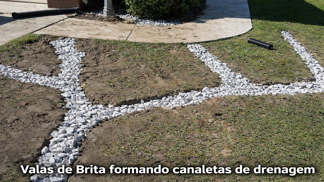 Com tubo PVC de 100 mm e manta geotêxtil, técnico ensina drenagem perimetral que protege fundação contra infiltração e custa menos de R$ 500, muito mais barato que quebrar piso e refazer estrutura