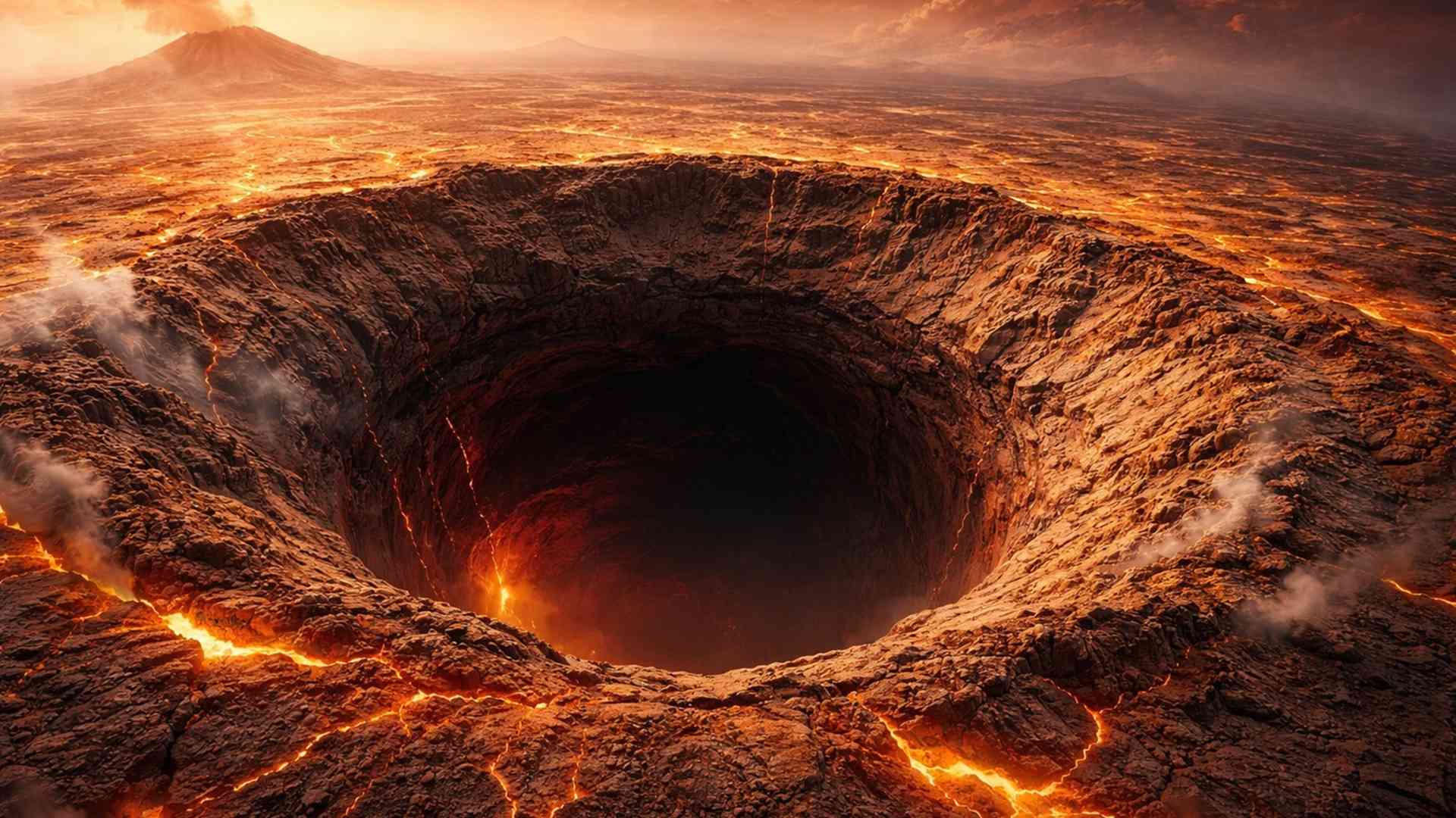 Cratera identificada em vulcão de 362 km em Vênus pode indicar caverna subterrânea formada por tubos de lava detectados por radar da sonda Magellan.